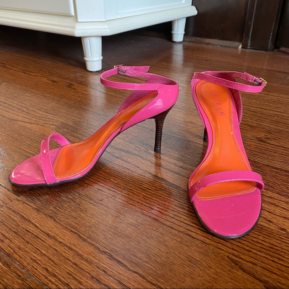 Pink Patent Leather Ralph Lauren Heels Size 7